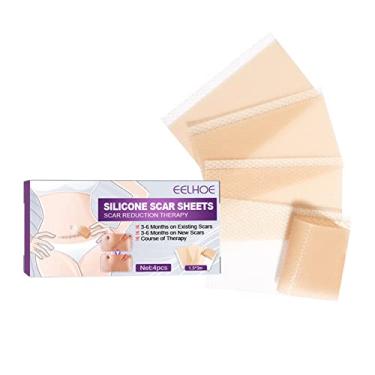 Imagem de Qudai 40 * 75mm x 4 peças adesivos de silicone para cicatrizes de segurança terapia de redução de cicatrizes de desbotamento suave