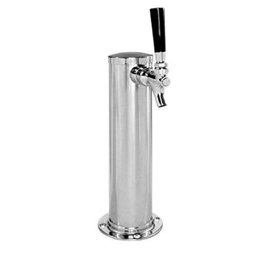 Imagem de Beverage Factory Torre de cerveja Kegerator cromada de torneira única, 6 cm de diâmetro