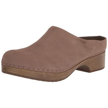 Imagem de Bella Vita Tamanco feminino Motto Slip on, Couro de camurça amêndoa, 12 Wide