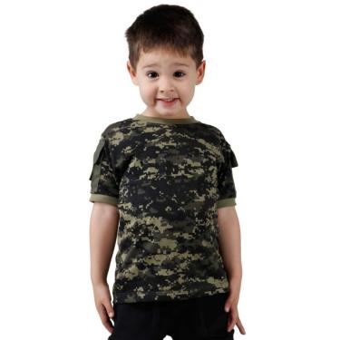 Imagem de Camiseta T-Shirt Infantil Tática Ranger Bélica Camuflada Digital Pântano