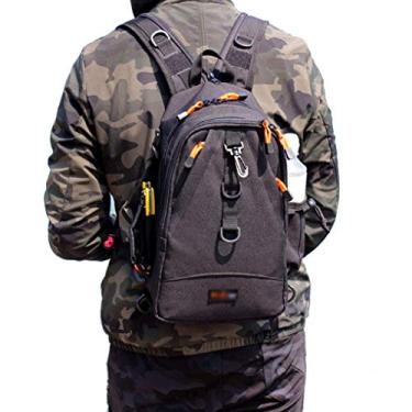 Imagem de Mochila de pesca Bolsa de equipamentos de pesca Equipamento de pesca Uma bolsa de ombro Bolsa utilitária Bolsa para vagabundo de cintura ao ar livre Bolsa de organizador de vários bolsos Bolsa de armazenamento, caça, tiro