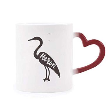 Imagem de Caneca de grés preta e branca com estampa de animal sensível ao calor vermelha que muda de cor