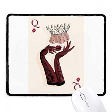Imagem de Tapete de borracha para jogos com estampa de diamante Q com bordas costuradas