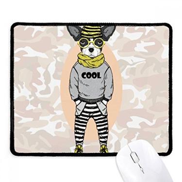 Imagem de Roupas de cachorro Aquarela adorável ilustração Mousepad borda costurada Tapete de borracha para jogos