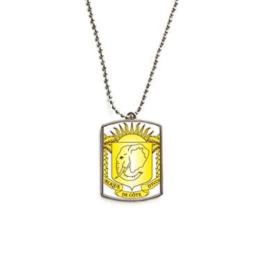 Imagem de DIYthinker Colar com pingente de corrente de aço inoxidável Coate D'Ivoire National Emblem Country