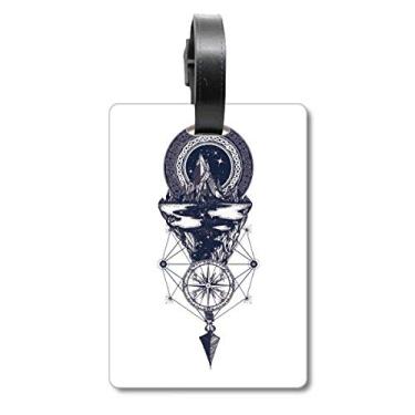 Imagem de Iceberg Compasso Stars Art Pattern Bagagem Etiqueta Bagagem Etiqueta Scutcheon Etiqueta