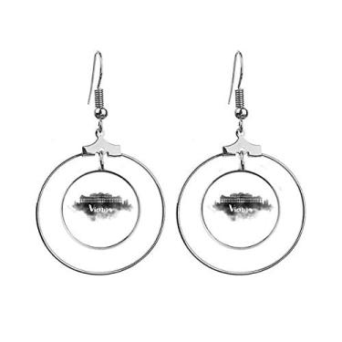 Imagem de Brincos de cidade com tinta de marco da Áustria de Viena, argola, joias, círculo de gota