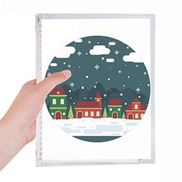 Imagem de Caderno de folhas soltas com flocos de neve para casa na árvore da nuvem e diário recarregável