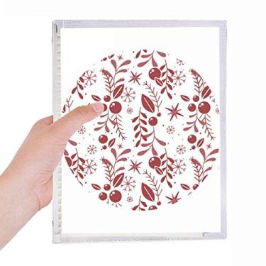 Imagem de Caderno de decoração de Natal vermelho e branco com folhas soltas diário recarregável