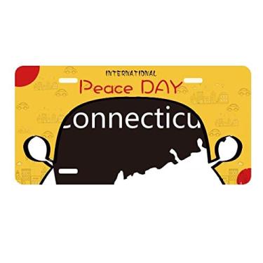 Imagem de DIYthinker Connectic America Mapa dos EUA Placa de carro Decoração Dia da Paz