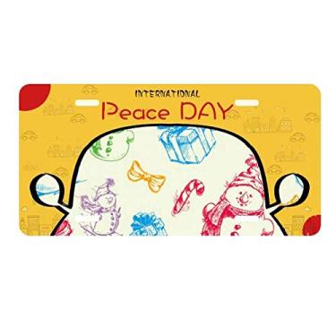 Imagem de DIYthinker Presente de boneco de neve de Natal, placa de carro, placa de licença