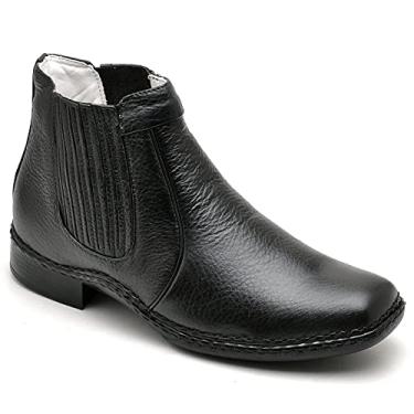 Imagem de Botina Casual Conforto Couro Preto 1601 Tamanho:38;Cor:Preto;Gênero:Homem