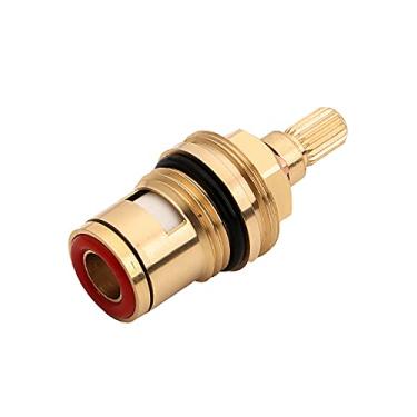 Imagem de Cartuchos de torneira, torneira de disco de latão de substituição para torneira quente e fria válvula de cartucho de torneira de cerâmica 1/2 quarto de giro com parafusos M4 para torneira de cozinha de banheiro