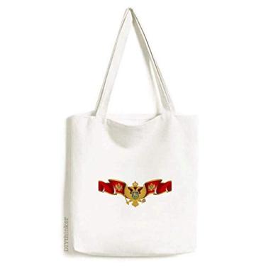 Imagem de Bolsa de lona com emblema nacional da bandeira bizantina bolsa de compras casual