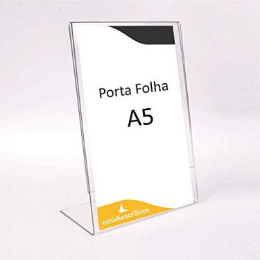 Imagem de Porta Folha A5 Cartaz Folheto Mesa - Estúdio Acrílicos - Acrílico Cristal