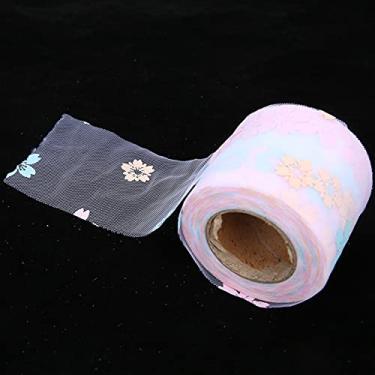 Imagem de Fita padrão de flor, fita de organza translúcida multicores para decoração de festa para acessórios de cabelo com laço ()