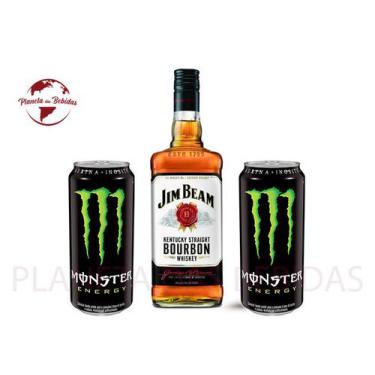 Imagem de Combo 1 Whisky Jim Beam Bourbon 1000 Ml + 2 Energético Monster Energy