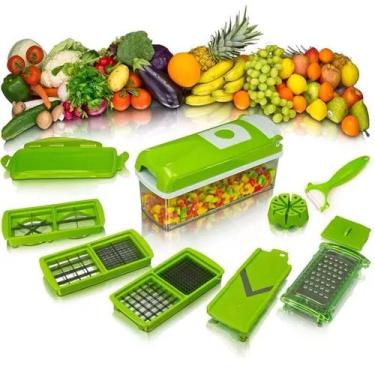 Imagem de Cortador Nicer Dicer Plus Fatiador Manual Processador Legumes Verduras