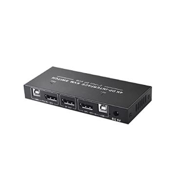 Imagem de TECKEEN Interruptor 2 em 1 para saída 4K HDMI Displayport KVM Switch 2x1, interruptor de monitor duplo HDMI para impressora de teclado e mouse de PC