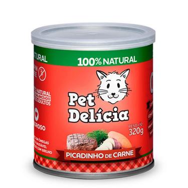 Imagem de Alimento úmido 100% Natural Pet Delícia Picadinho de Carne para Gatos Adultos (320g)
