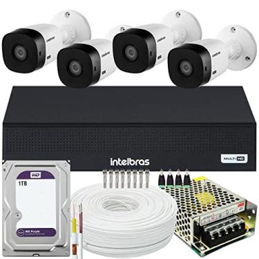 Imagem de Kit Cftv 4 Cameras Full Hd Dvr Intelbras 3004-C 1T WD Purple