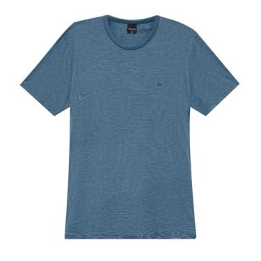 Imagem de Camiseta Tradicional Listras Masculina Malwee Ref. 106645 Cor:Azul Claro;Tamanho:G