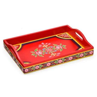 Imagem de Bandeja Rustica Vermelho Colorido - 6x30x22cm - 29784