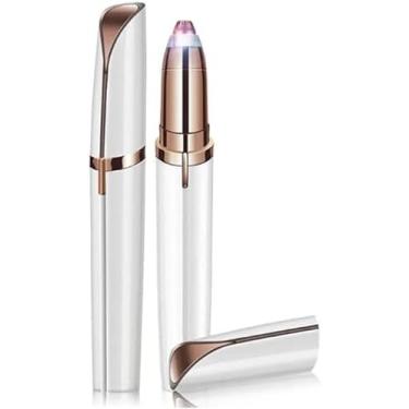 Imagem de Aparador de sobrancelhas para remoção de pelos para mulheres, USB, recarregável, indolor, depilador de sobrancelhas com luzes de LED, removedor de pelos elétrico de sobrancelha e lábios, somente pelos faciais