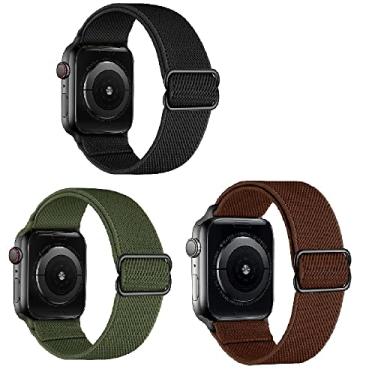 Imagem de Watch Band Nylon Alongamento Ajustável para Apple Watch Ultra 2 Strap 38mm 40mm 41mm 42mm 44mm 45mm 49mm Pulseira Elástica Macia para iWatch Series 9 8 7 6 5 4 3 2 SE 2-3 PCS