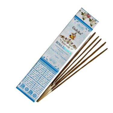 Imagem de Incenso Massala Goloka Ayurvedic Rosa Branca
