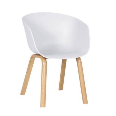 Imagem de Cadeira Toledo Base Aço(Cor Madeira), Assento Em Polipropileno