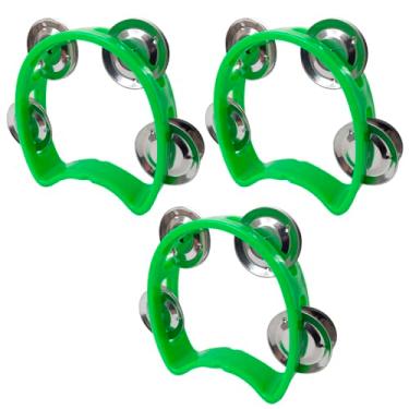 Imagem de Kit 3 Pandeiros Meia Lua Infantil Verde New York