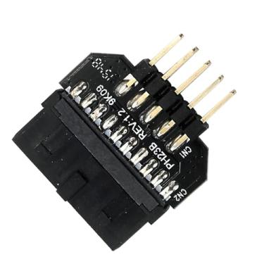 Imagem de TECKEEN Adaptador USB 2.0 de 9 pinos para USB 3.0 19/20 pinos para placa-mãe, acessórios de placa adaptador de soquete de painel frontal