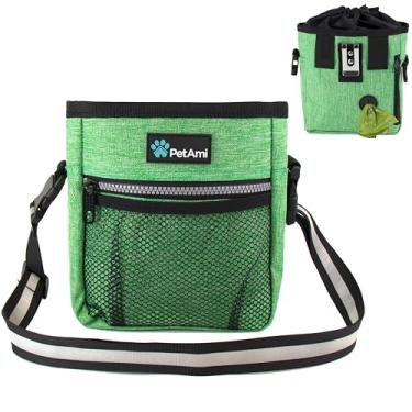 Imagem de Bolsa de Treat para Cachorro PetAmi | Bolsa de Treino para Cachorro com Alça de Ombro na Cintura, Dispensador de Bolsa de Cocô e Tigela Dobrável | Bolsa de Treat Training para Doces, Kibbles, Brinquedos para Animais de Estimação | 3 Maneiras de Uso (Verde)