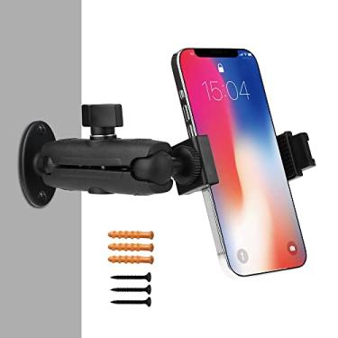 Imagem de Peastrex Suporte de parede para telefone, cabeça esférica, base de broca de braço longo, 360 graus para celular de 3,5 a 7 polegadas, iPhone 14 13, Samsung Galaxy/Nexus/HTC/LG etc, para câmera LED GPS