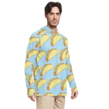 Imagem de Moletom com capuz de manga comprida Taco FPS 50 + camisetas masculinas de praia Rash Guard para homens, Grafite colorido, M