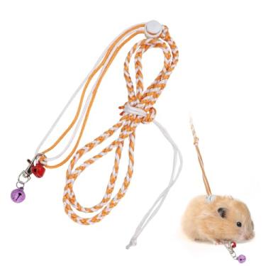 Imagem de Hypeety 1 coleira ajustável para ratos de animais de estimação com cordão ajustável para hamster e rato, design portátil de segurança com uma cor aleatória extra (140 cm)