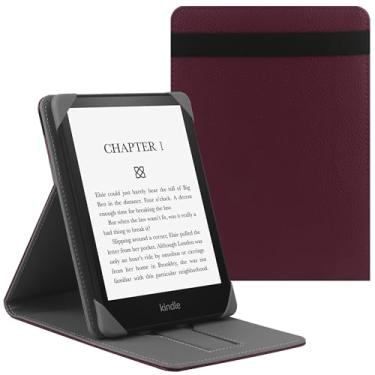 Imagem de HoYiXi Capa universal para Kindle Paperwhite/Colorsoft 2024-2019 compatível com 15.2 cm, 17.3 cm, 17.8 cm Kobo Clara HD/Kobo Clara 2E capa com suporte de couro para 6-6,8 polegadas