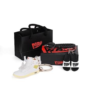 Imagem de MPK Mini tênis de basquete chaveiro modelo estéreo 3D sapatos modelo sapato pingente decorar enviar um presente interessantes gadgets (branco), Branco, P