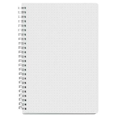 Imagem de Caderno Spiral Dot Grid - Caderno pontilhado A5, 80 folhas/160 páginas, papel branco 100 g/m², capa dura transparente, 5,8 x 8,63 cm
