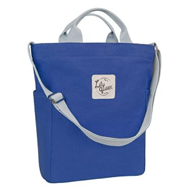Imagem de Lily Queen Bolsa tiracolo feminina de lona casual bolsa de trabalho transversal, Azul royal