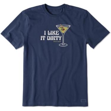 Imagem de Life is Good - Camiseta masculina I Like It Dirty Martini, Azul escuro, M