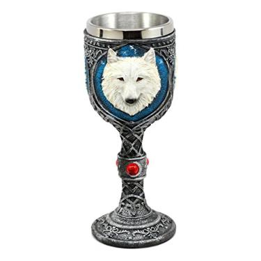 Imagem de Ebros"Ghost" Branco Albino, Lobo de Neve, Vinho, Goblet, 200 ml, Cálice de Vinho Celta Direwolf