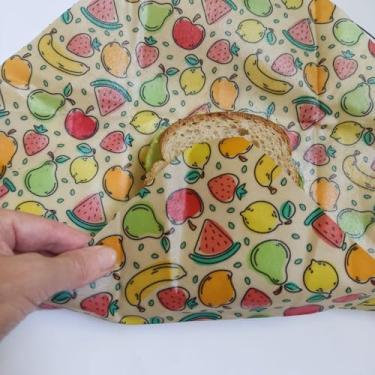 Imagem de Kit com 2 Panos de Cera de Abelha Leve Lanche - com botão de coco