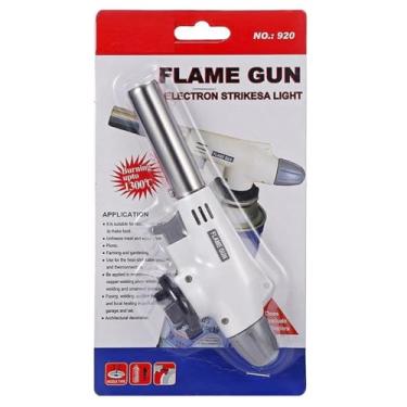 Imagem de Maçarico Portátil Profissional a Gás Butano Culinário Branco - Flame Gun