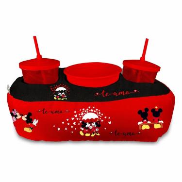 Imagem de Almofada Kit Cinema Pipoca 2 copos canudo e balde Namorados Mickey Minnie