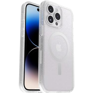Imagem de OtterBox Capa para iPhone 14 Pro Max (apenas) Symmetry Clear Series+ - Stardust (Transparente/Glitter) - Ultralegre - Encaixa-se ao MagSafe - Bordas elevadas protegem a câmera e a tela - Embalagem sem