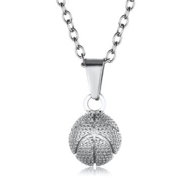 Imagem de GOLDCHIC JEWELRY Colares esportivos para homens, adolescentes, futebol, basquete, softball, com corrente de aço inoxidável, joia de atleta, presente para fãs de esportes, Sem gravação, Sem Pedra