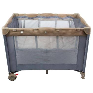 Imagem de Berço Cercado Infinity Premium Baby Cinza/Bege Desmontável