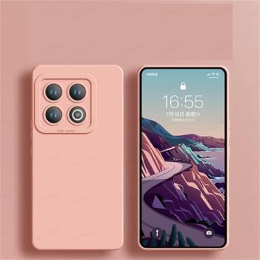 Imagem de Capa de telefone de silicone líquido quadrado para oneplus 9 9rt 9r 10 pro proteção de lente capa macia para oneplus 11 ace 2 12, rosa, para oneplus 9 rt